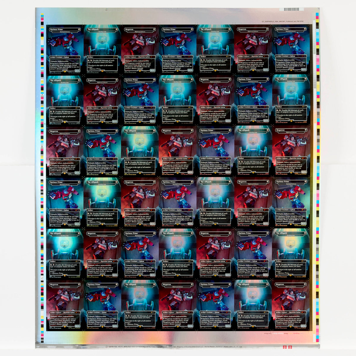 Magic the Gathering - Uncut Sheet: Secret Lair Drop: Transformers - Optimus Prime vs Megatron Borderless Mythic Rare (non-foil)